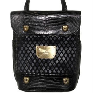 Proenza Schouler Folding Bag Black Lizard Embossed